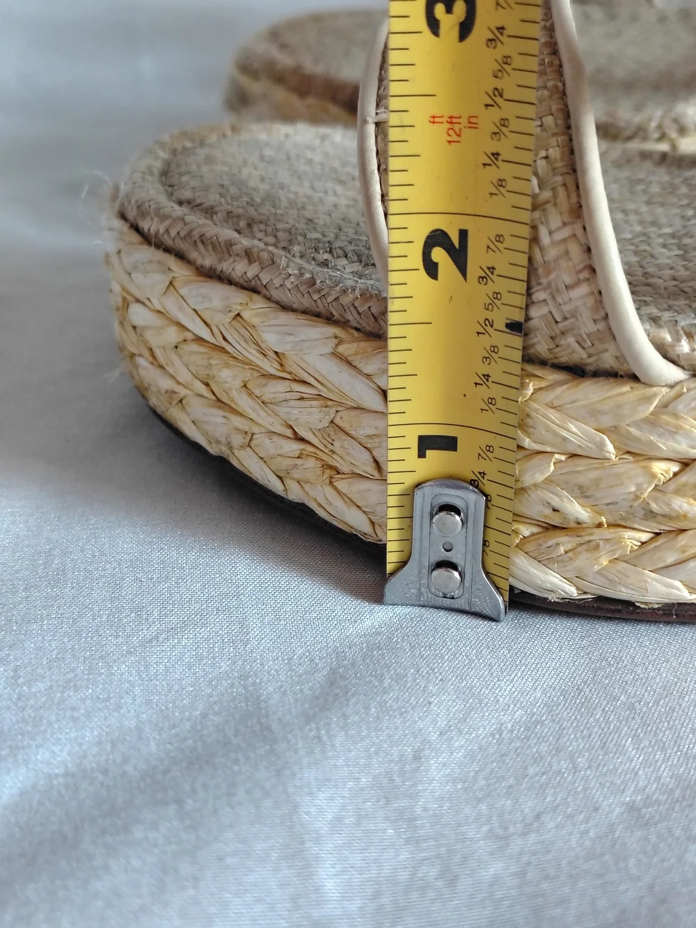 Sam Edelman Chase Raffia Platform Espadrille Sandals Natural Beige Women's 6M